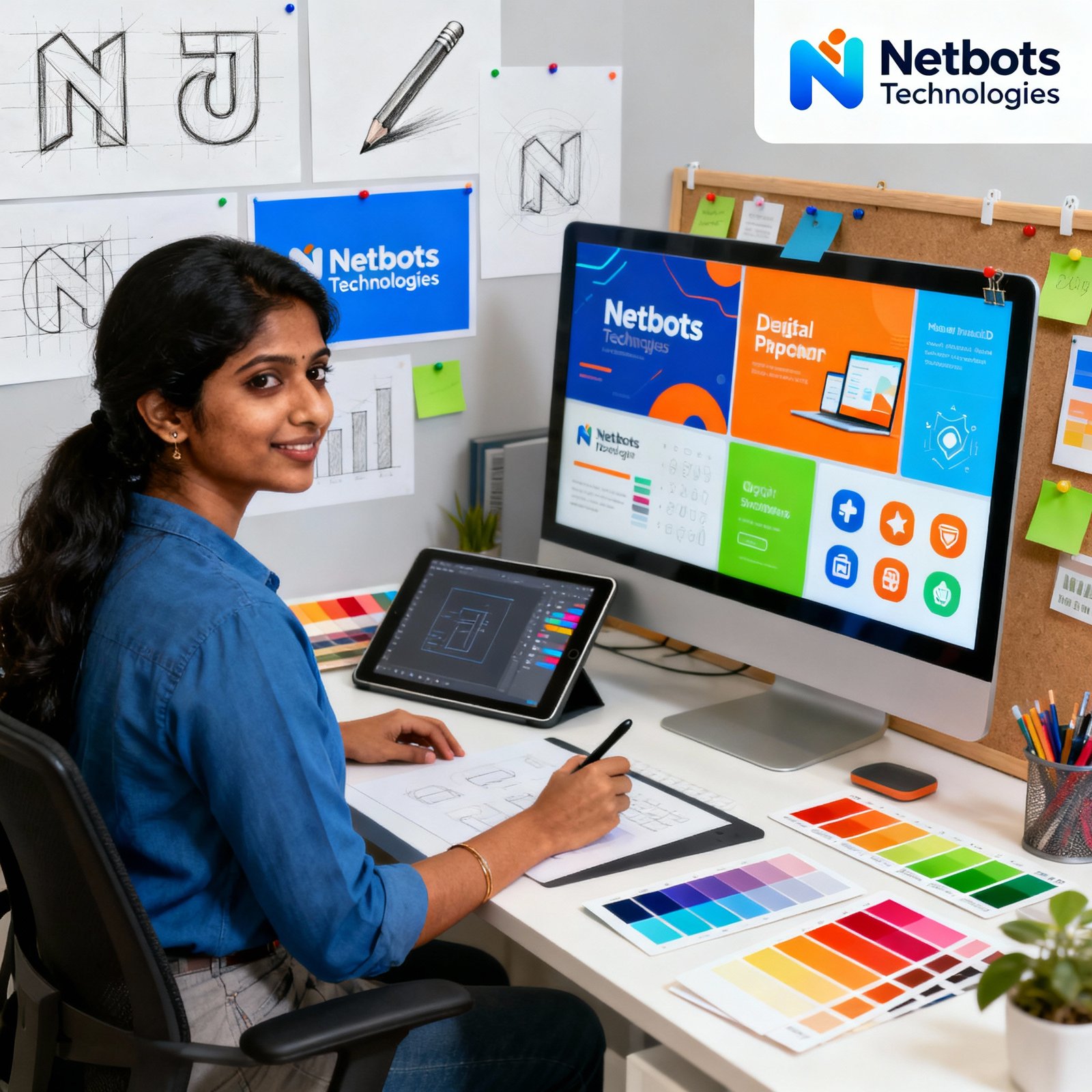 Graphic design and branding services by NetBots Technologies